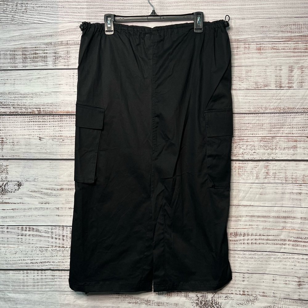 Orange Kiss Essentials Cargo Midi Skirt Black Small Drawcord‎ Adjustable